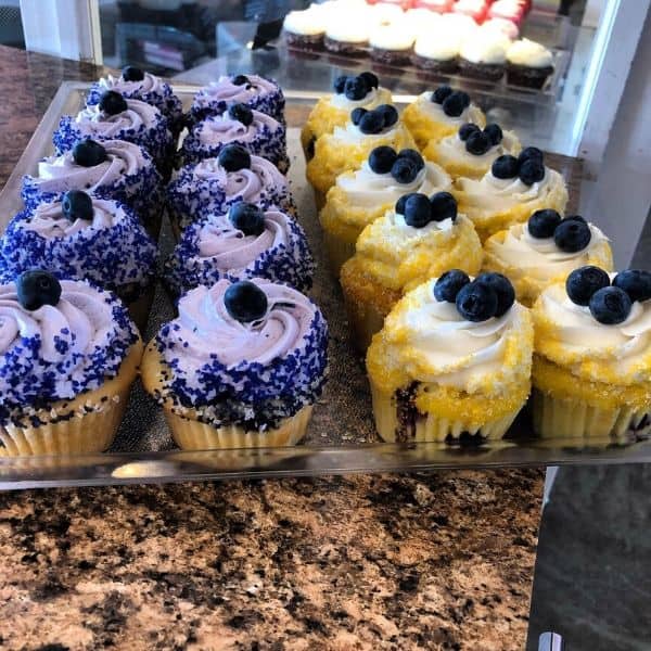 Purple & Yellow Blue Berry Topped Cupcakes